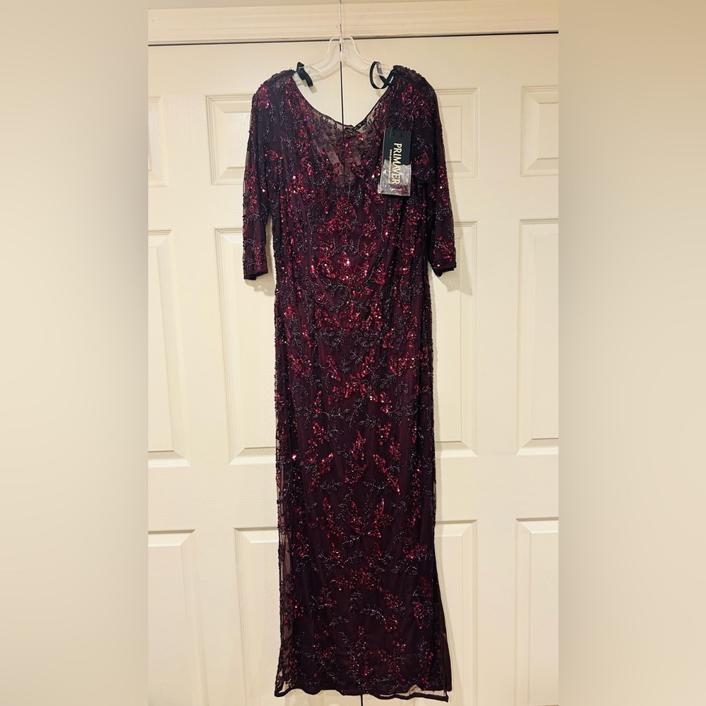 Eggplant Beaded Women’s Formal Dress size 16 - by Primavera Couture